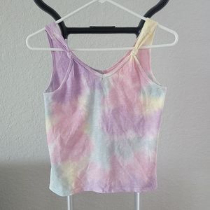 Treasure & Bond Girls Tie Dye Knot Straps Tank Top
